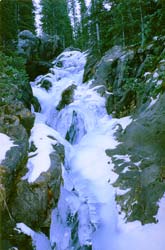 Frozen Sangre de Cristo waterfall